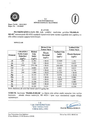 BS-6920-01 Poliürea İçme Suyu TR Analiz Raporları