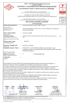 (B-1) Dıscont-Coldroom Panel Test Report